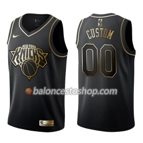 Camiseta Hombre NBA New York Knicks Personalizadas Nike Negro Golden Edition Swingman